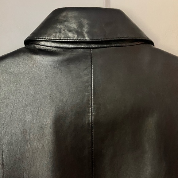 Vintage nine west leather black fitted  blazer - 4 button - size small - Picture 3 of 6